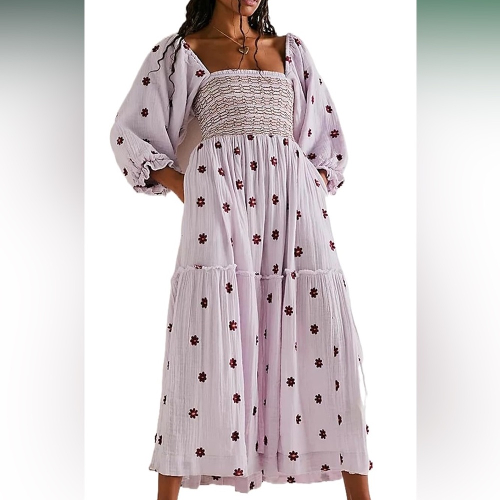 Floral Embroidered Maxi Dress